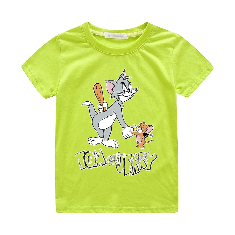 

Children Cartoon Tom And Jerry Print T-shirts Summer Short Sleeve Clothes Toddler Boy Girls Casual O-Neck Tee Top Tshirts ZA126