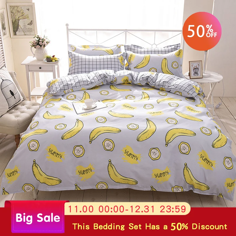 

Quilt cover bedding set 4PCS comfortable queen size bed set king size duvet cover plant print bed sheet pillowcase comforter set