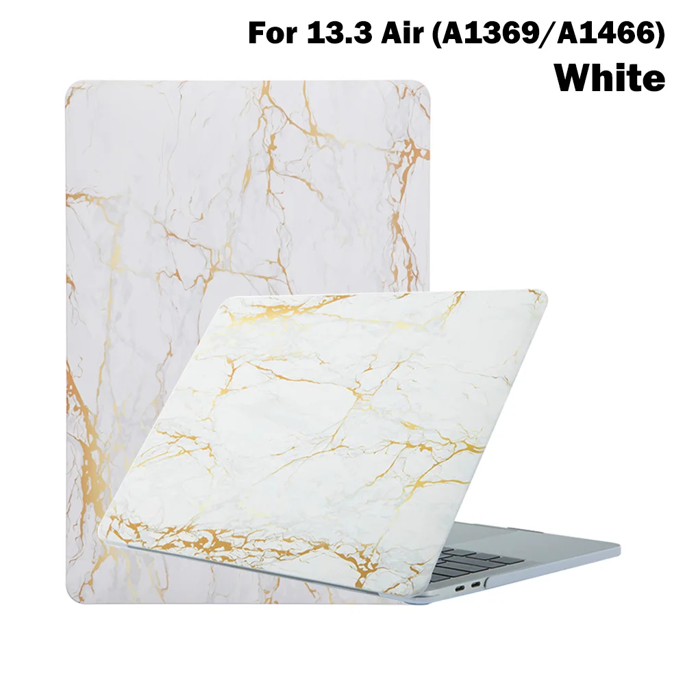 White-For 13.3 Air 1 шт. оболочка рукав Печатный жесткий чехол мраморный чехол для ноутбука защитный для Macbook Air Pro Touch Bar retina 1" 15" - Цвет: White-For 13.3 Air