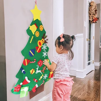 

Cyuan DIY Felt Christmas Tree Set with Detachable Ornament Chtistmas Gifts for Kids Toddlers Xmas Decorations for Home Noel 2020