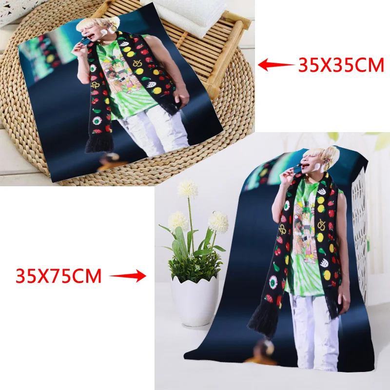 35x35 см, 35x75 см полотенца на заказ KPOP SHINee Ким йонгхюнь печатные квадратные полотенца микрофибра Абсорбирующая сушка банные полотенца мочалка - Цвет: 18