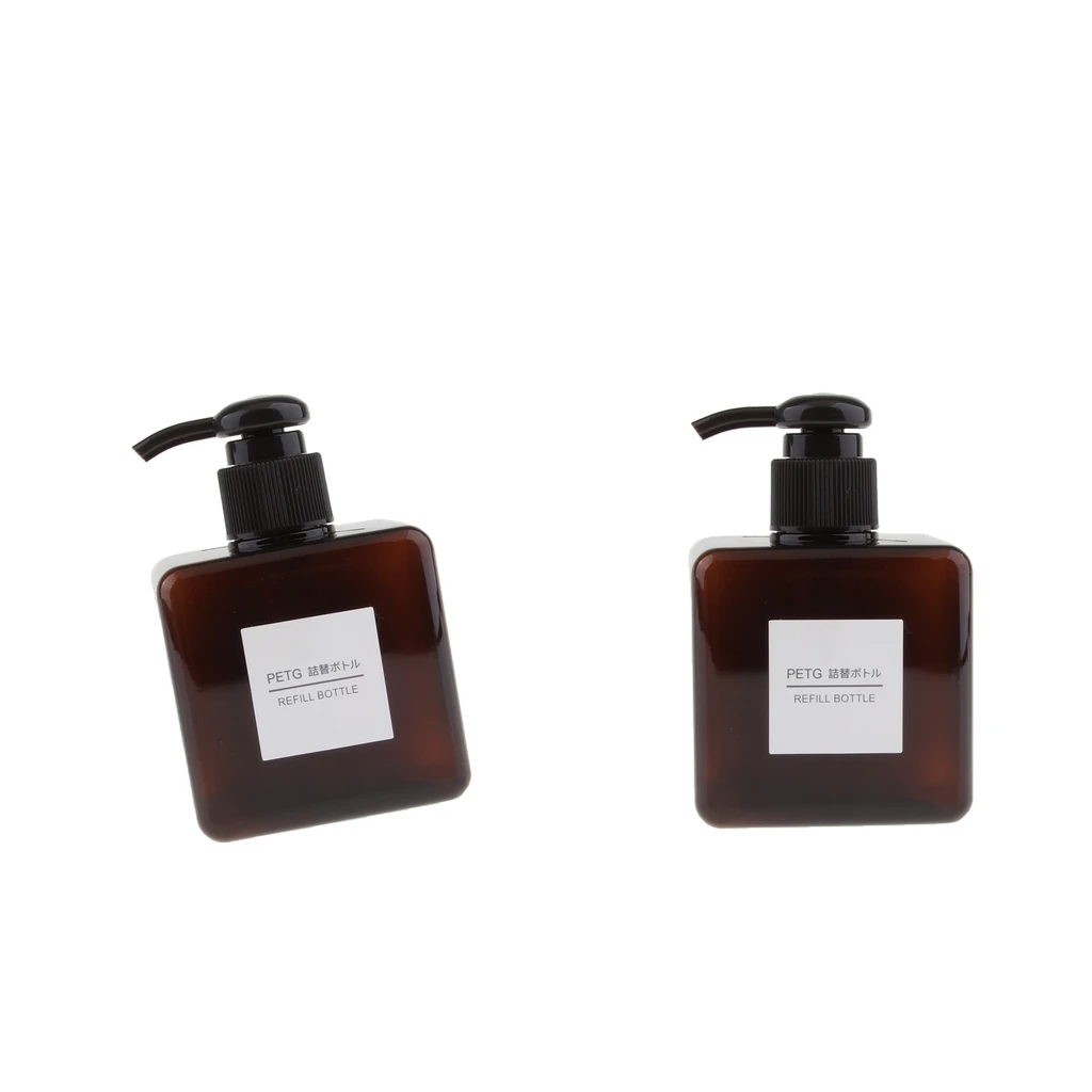 2Pcs Bottle Dispenser Soap Foam Foaming Pump Suds Plastic Travel Brown 250ml