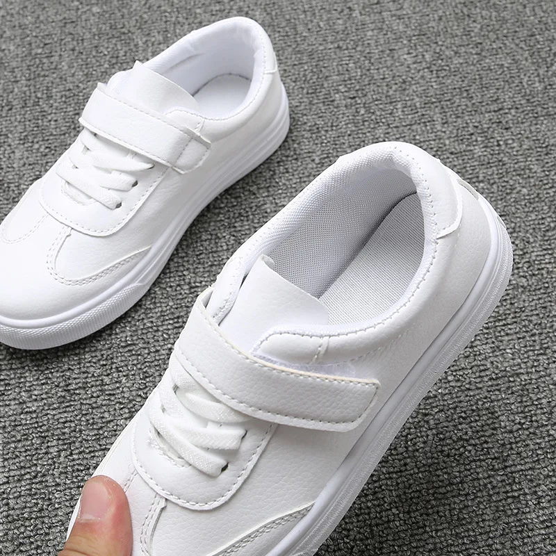 

2019 New Style Children Cute Korean-style Online Celebrity Anti-slip Low Top Sports Shoes White Velcro Kids' Casual Shoes Women'