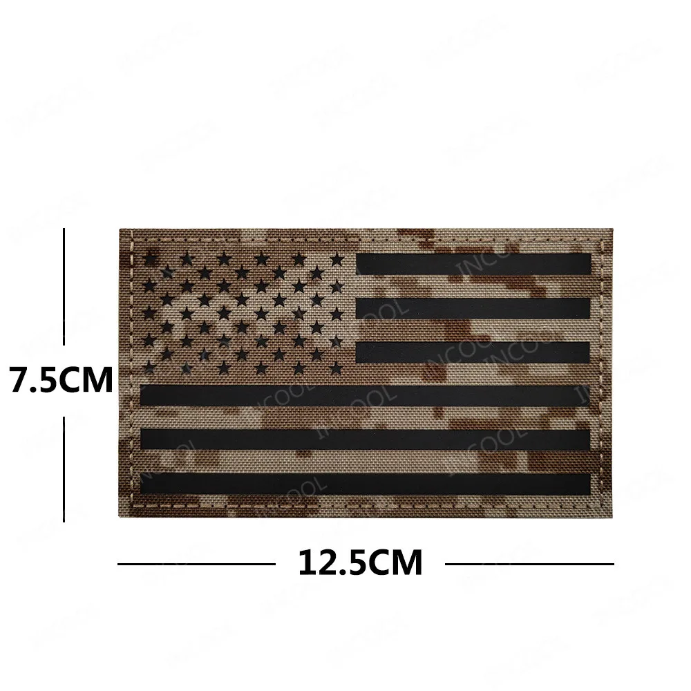 Infrared Reflective American Flag United States USA US Flags IR Patches Military Tactical Blue Line Patch Biker Fastener Badges 