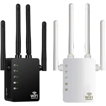 

Wireless Wifi Repeater Router 300/1200Mbps Dual-Band 2.4/5G Antenna WiFi Extender Signal Amplifier AP Mode EU Plug