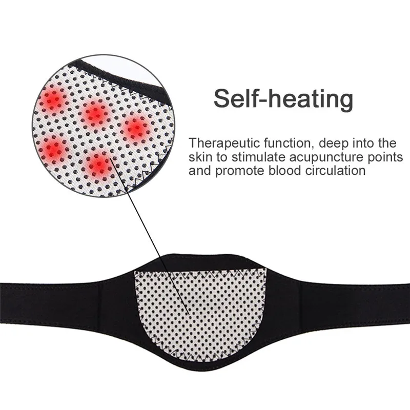 1piece Self-heating Tourmaline Neck Magnetic Therapy Support Tourmaline Belt Wrap Brace Pain Relief Neck Massager Products