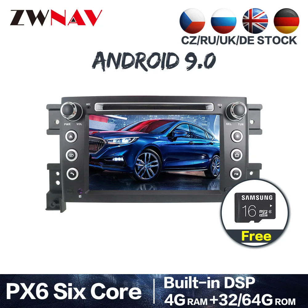 PX6 4+ 64G Android 9,0 Автомобильный gps Navi Радио Аудио стерео для Suzuki Grand Vitara 2005-2012 DVD мультимедийный плеер головное устройство карта