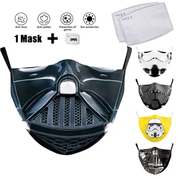 

Fashion Classic Movie Star War Dust Proof Mask Cosplay Print Adult Kid Washable Face Masks Fabric Reusable PM2.5 Filters 2020