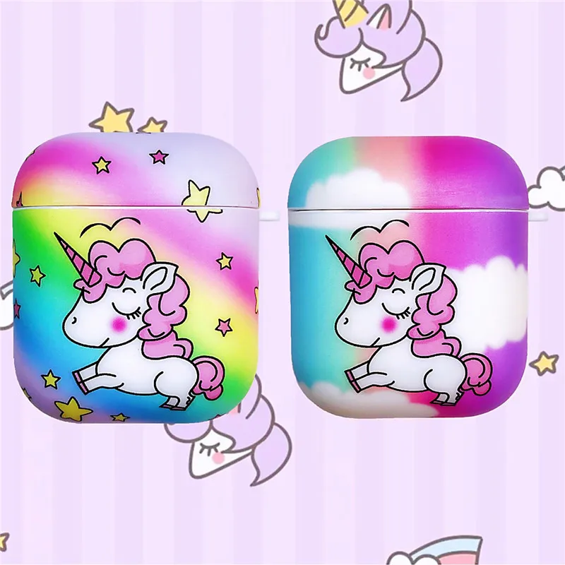 

Cute Cartoon Unicorn Ultra-thin TPU Headphone Cases For Apple Airpods 1/2 Soft Silicone Protective Earphone Cover Accessories
