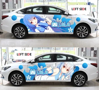 

LEFT SIDE Car Stickers HD Inkjet Engraving Anime Car Scratch Stickers Creative Sunscreen Car Modification Stickers