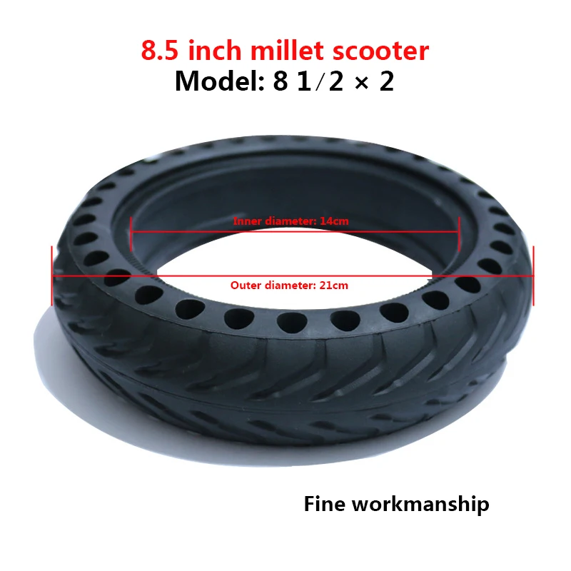 Xiaomi Mijia M365 Electric Scooter Solid Hole Tires 8.5 Inch 8 1/2*2 Non-Pneumatic Tyre Damping Rubber Tyres Wheels Durable