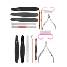 7 шт/9 шт Маникюрный набор для обрезки ногтей набор инструментов для обрезки мертвой кожи ножницы вилка Стальной Толкатель пилочка для ногтей Пылезащитная щетка набор акриловый набор для ногтей