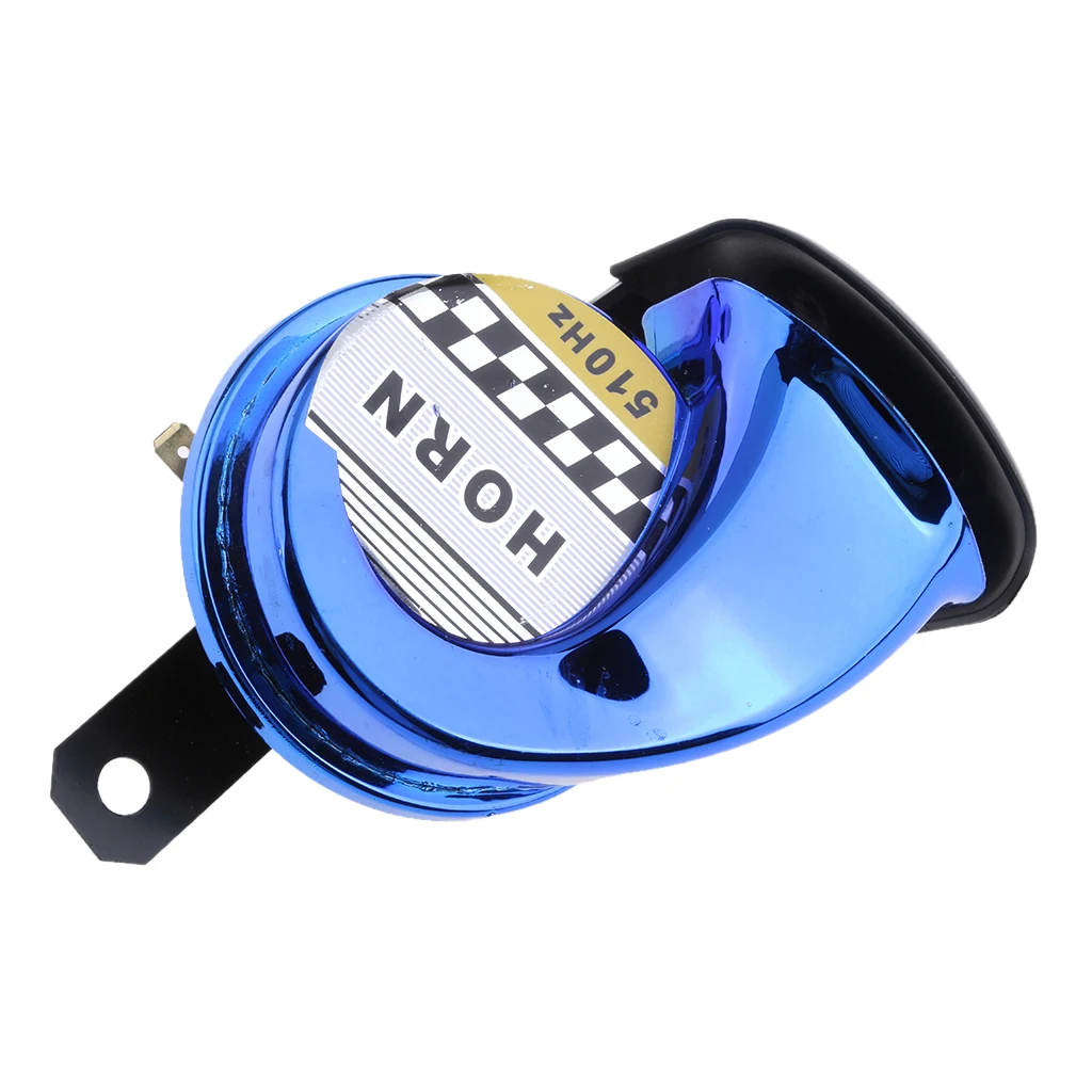 Car Motorcycle 130dB Loud Snail Air Horn Siren Waterproof 510hz 12V DC Blue