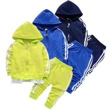 Модный весенне-осенний хлопковый спортивный комплект для маленьких мальчиков и девочек, куртка+ штаны, комплект из 2 предметов, спортивный костюм для мальчиков, комплект одежды для малышей, комплект для малышей