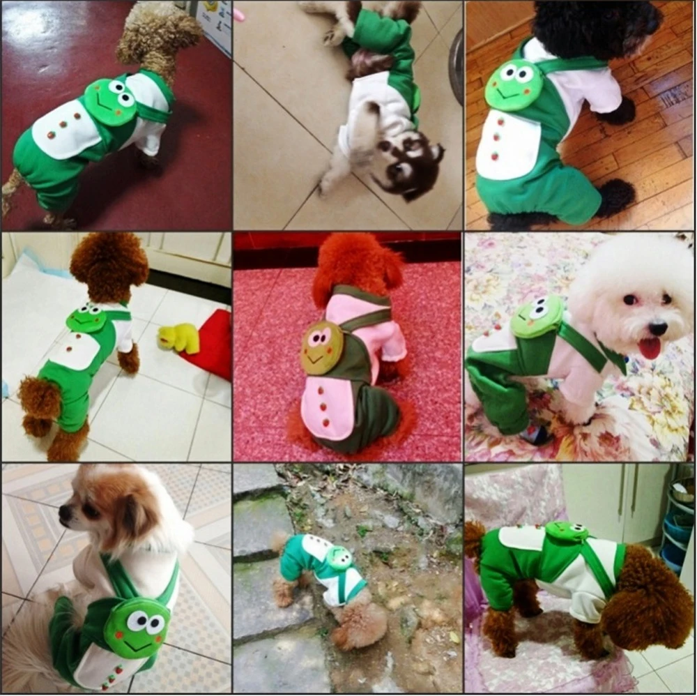  New Warm Dog Clothes Winter Puppy Outfit Clothing For Dogs Costume Frog Four Legs Pet Jumpsuit Puppy Cloth For Dogs Coat Jacket (4)