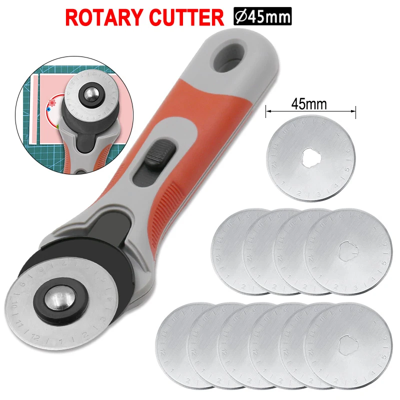 45mm Rotary Cutter Spare Blades Fit Olfa Dafa Fiskars Rotary Cutter Fabric Paper Circular Cutting Patchwork Craft Leather