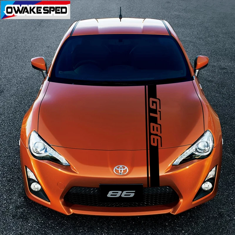 Car Hood Bonnet Sticker Auto Engine Cover Decor Vinyl Decals Exterior Accessories For Toyota-86 GT Racing Sport Stripes (5)
