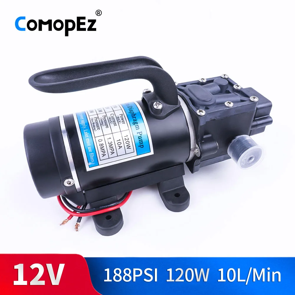 Электрический самовсасывающий насос высокого давления 12 В 24 120 Вт 188PSI 10/мин