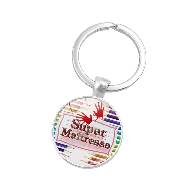 

Hot Sales Teacher's Day Gift Time Stone Keychain Europe And America Glass Pendant Key Chain