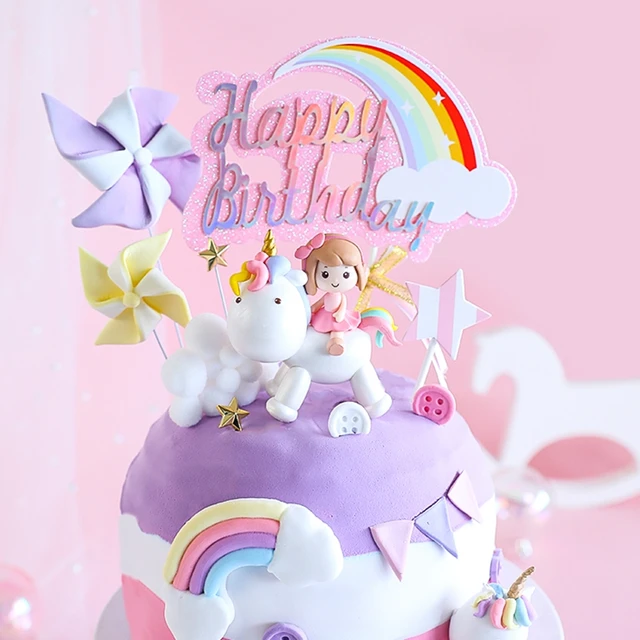 Birthday Party Unicorn Cake Topper | Unicorn Cake Ideas 1st ...