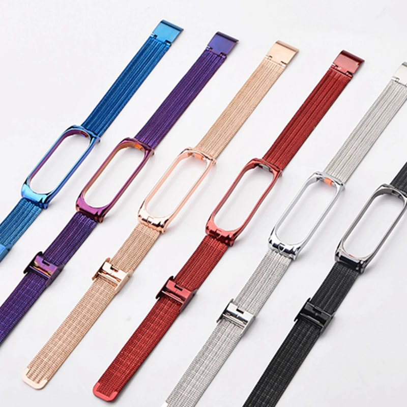 Браслет mi Band 4, металлический браслет из нержавеющей стали для Xiaomi mi, браслет mi Band 4, браслет Pulseira mi band 4, красный, черный