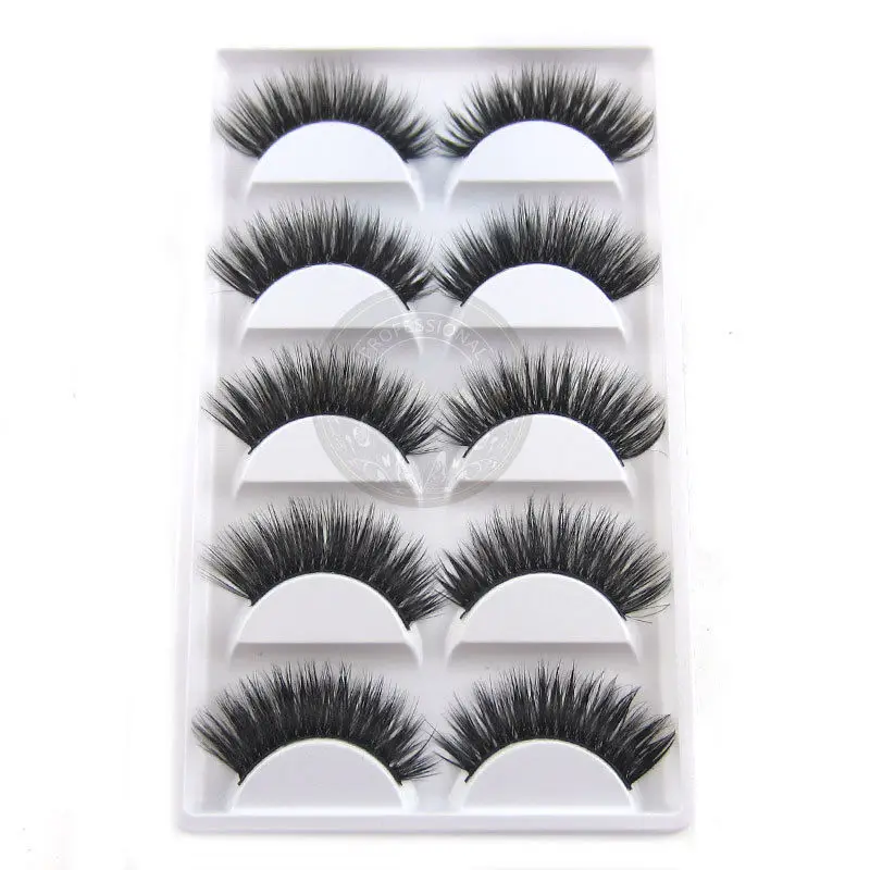 

5 Pair/Pack 3D False Eyelashes Natural Long Thick High Volume Dramatic Fake Eye Lashes Wispy Fluffy Makeup Extension Tools