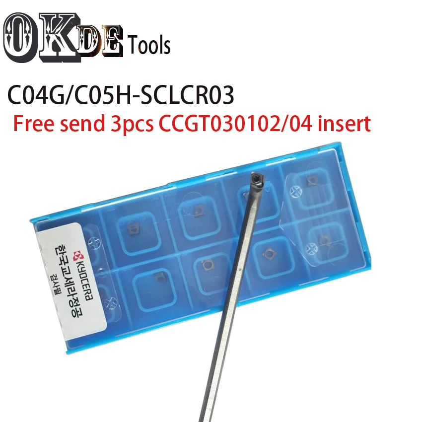 C04G SCLCR03 C05H + 3 шт CCGT03 лезвие карбида Расточная штанга токарный станок режущие