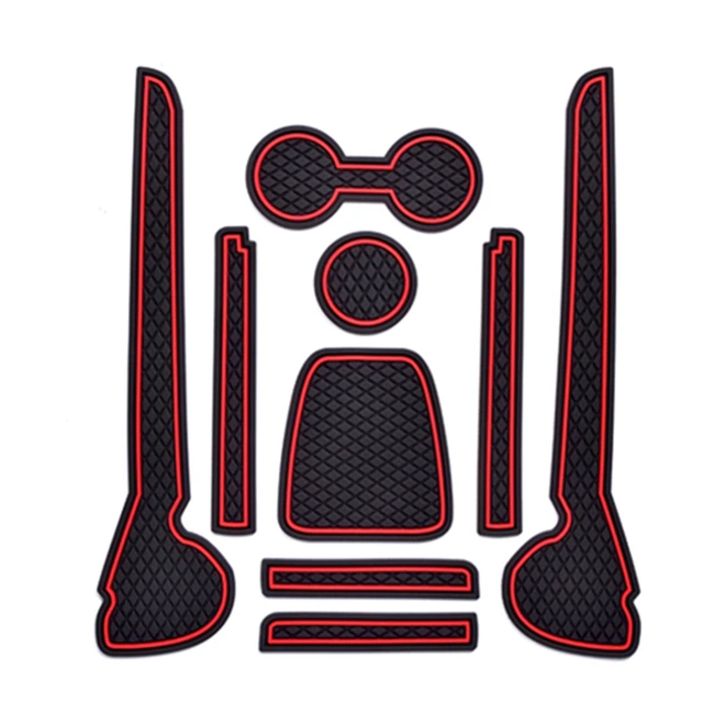 Polo GTI R 2011 2012 2013 2014 2015 2016 Anti-Slip Door Groove Mat For Volkswagen V W Polo GTI R Gate Slot Coaster Mat Carpet Red 2011-17 Polo GTI