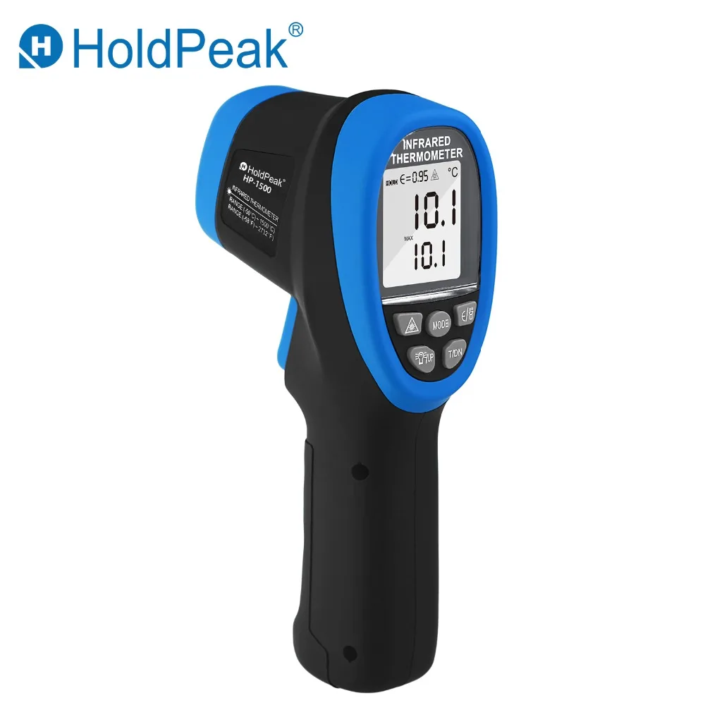 

Double Laser HoldPeak HP-1500 Digital Infrared Thermometer -50~1500°C Non-Contact IR Temperature Sensor Pyrometer