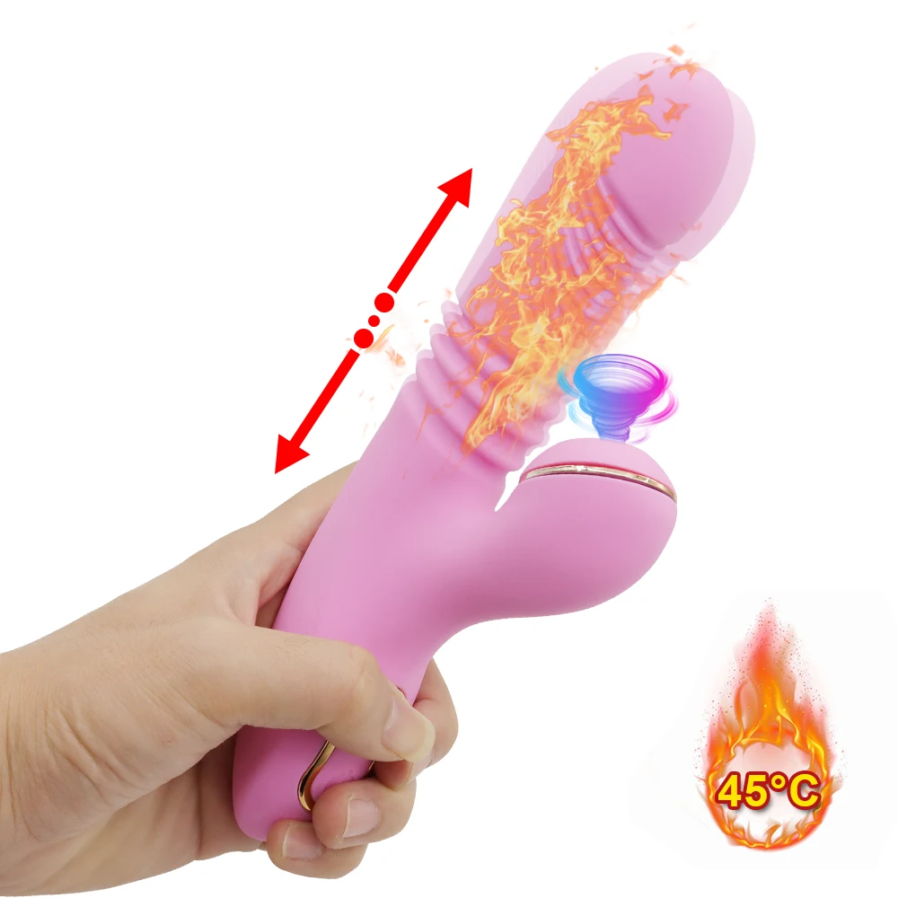Telescopic Thrusting Sucking Vibrator for Woman Big Dildo Heating Clit Sucker Vagina Clitoris Stimulator Adult Toys Sex Machine 3