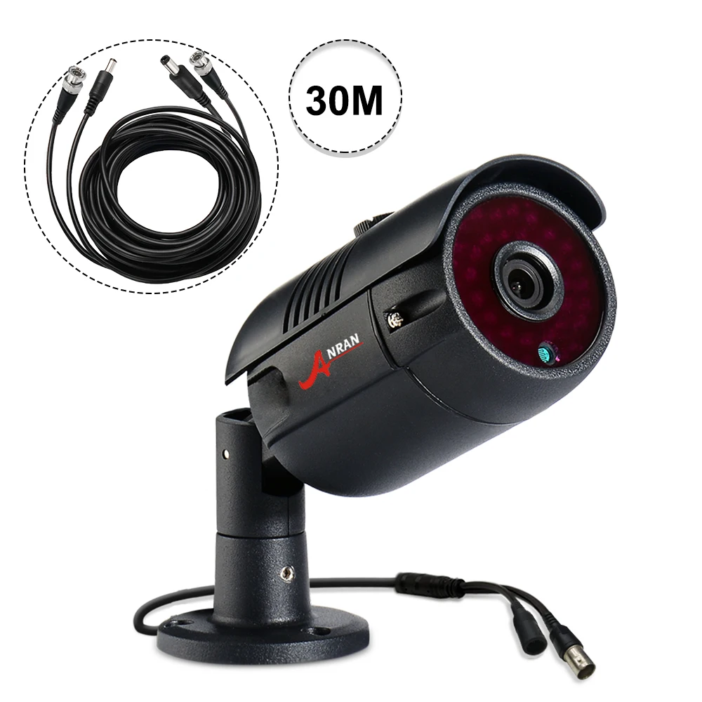 With 30m BNC Cable AHD 2.0MP 1080P аналоговая HD камера безопасности IR-CUT 36 ИК светодиодов ночного видения наружная Водонепроницаемая цилиндрическая камера ANRAN - Цвет: With 30m BNC Cable
