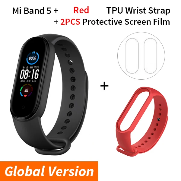 Xiaomi Mi Band 5 Smart Bracelet 4 Color AMOLED Screen Miband 5 Smartband Fitness Traker Bluetooth Sport Waterproof Smart Band 