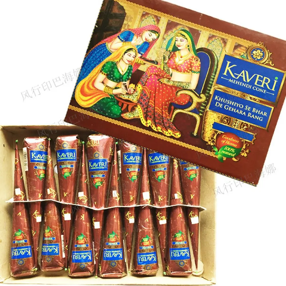 Henna Cones 1 Pcs Henna Tattoo Paste Black Brown Red White Henna Cones Indian For Temporary Tattoo Sticker Body Paint Art Cream Cone