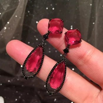 

Bilincolor fashion purple cubic zircon drop earring for women
