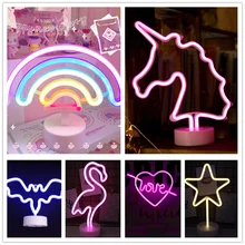 Lampe LED au néon à suspension murale, avec chargeur USB, signe de Popsicle, barre arc en ciel, luminaire décoratif pour chambre à coucher, fête