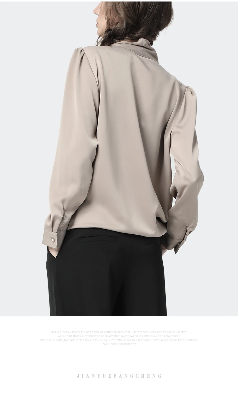Повседневная Женская атласная блузка, свободная, перекрестная, v-образный вырез, длинный рукав, для девушек, Осенний Топ, модная, одноцветная, гладкая, облегающая, размера плюс, блузки