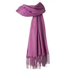 200x70 см женский однотонный шарф из пашмины ярких цветов с бахромой и кисточками, осенне-зимний мягкий теплый длинный тонкий шарф-накидка