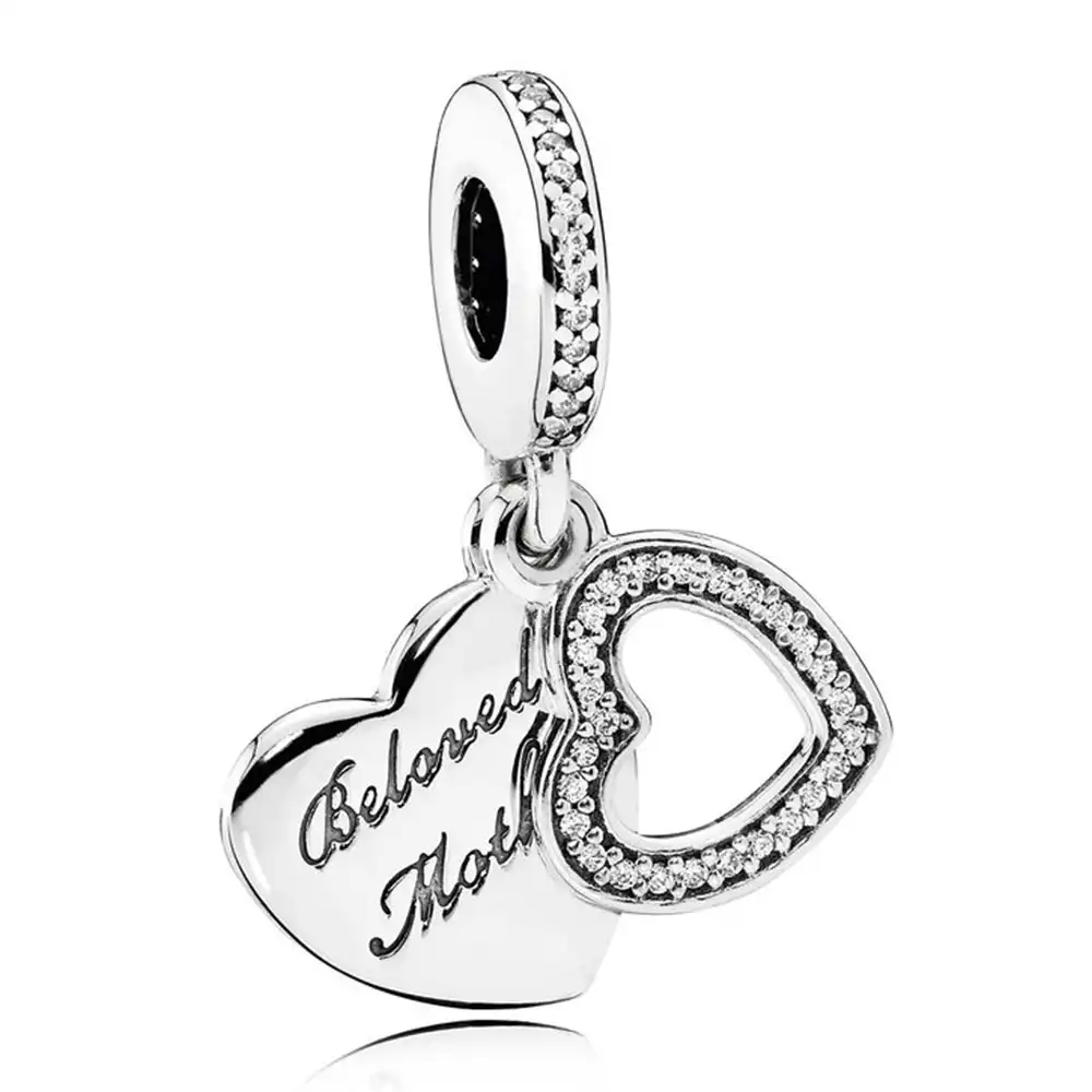100% real 925 sterling silver sister charm family charm fit