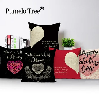 

Love Coshion Cover Alphabet Rose Living Room Pillows Case ValentineS Day Present Coshions Covers Home Pillow Cases 45*45Cm Cojin