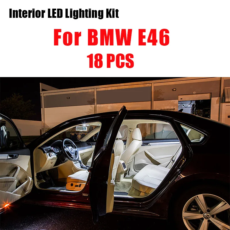Белый Canbus лампы без ошибок светодиодный светильник внутренняя карта купольная дверь комплект для BMW 3 серии E36 E46 E90 E91 E92 E93 1990-2013 - Испускаемый цвет: E46 - 18pcs