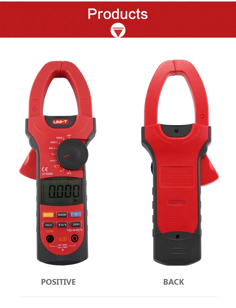 UNI-T UT208A 1000A Digital Clamp Meters Capacitance Frequency Measure Multimeter Auto Range Capactance Temperature Test