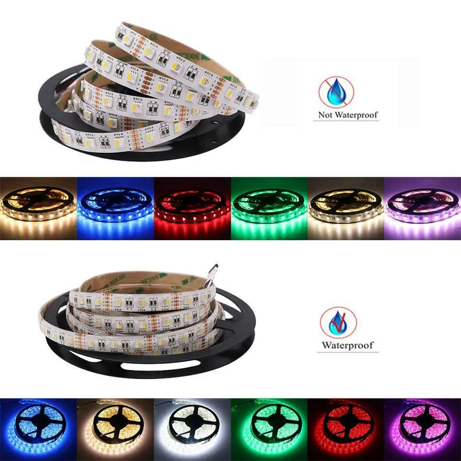 Светодиодная ленсветильник SMD 5050 RGB + белый/теплый белый 12 мм 4 цвета в 1 м 5 60