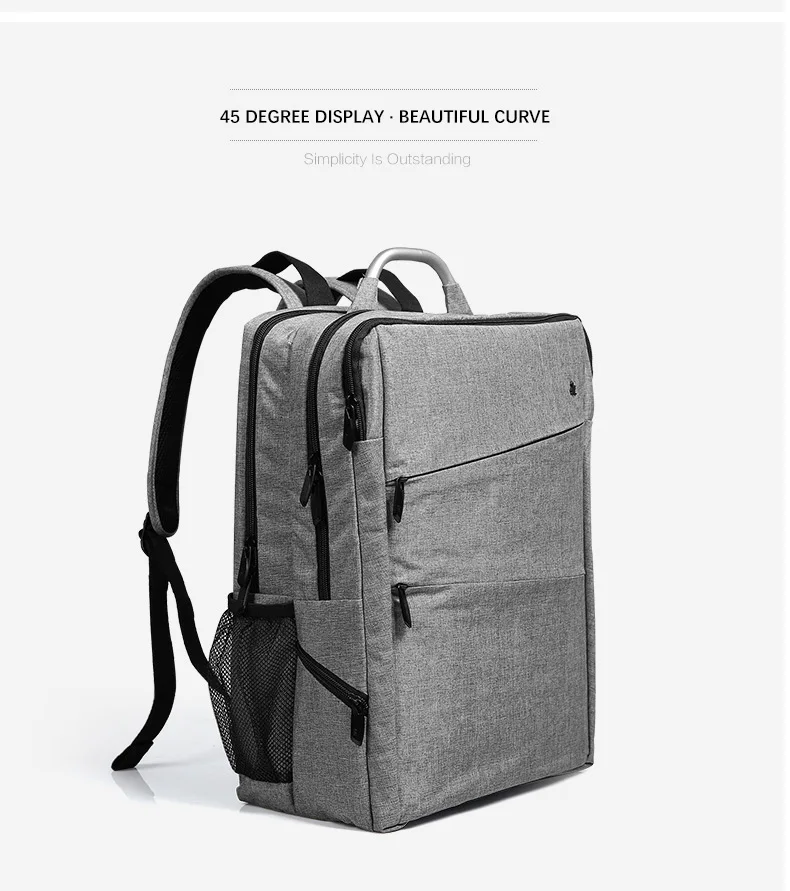 Модный Стильный деловой мужской водонепроницаемый рюкзак для путешествий 14 15 дюймов, рюкзак для ноутбука, новинка, металлическая ручная Высококачественная Мужская мягкая сумка для книг