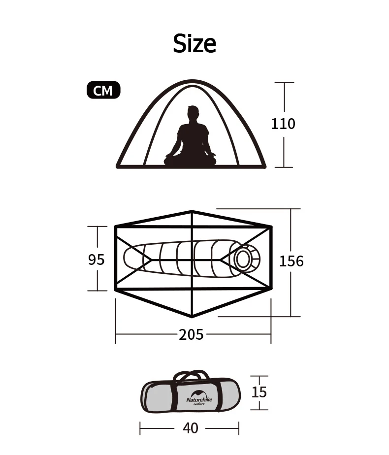 Naturehike Tent Single 1 Person Ultralight Cycling Tent Portable Waterproof Shelter Fishing Beach Outdoor Hiking Camping Tent