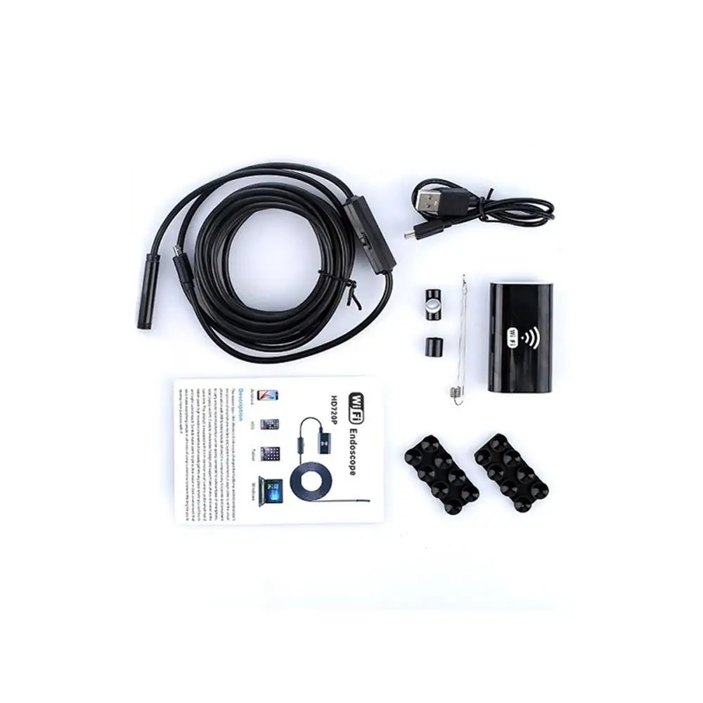 HD 720P 8mm Lens Wifi Endoscope Camera Soft Hard Wire IP67 Waterproof USB inspection borescope Camera for Android IOS iPhone