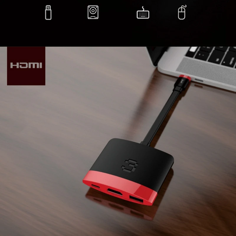 FFYY-3 в 1 Thunderbolt 3 usb-хаб type C к HDMI 4K 60HZ USB3.0 PD 60W быстрая зарядка для Macbook Pro samsung S9 S10 huawei Mateb