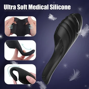 Male Vibrator Adjustable Male Masturbators Flexible Glans Cover For Ejaculation Penis Vibrator Male Sex Toys For Men Endurance 4