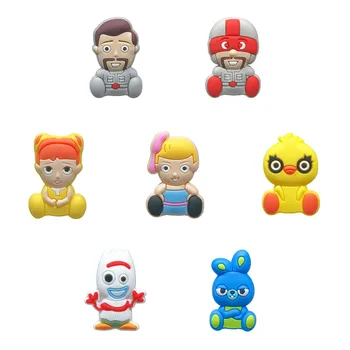 

7pcs Classic Cartoon Toys Four Shoe Charms Shoe Accessories for Kids Buckles Fit Bracelets Croc Charms JIBZ Shoe Decoration Gift