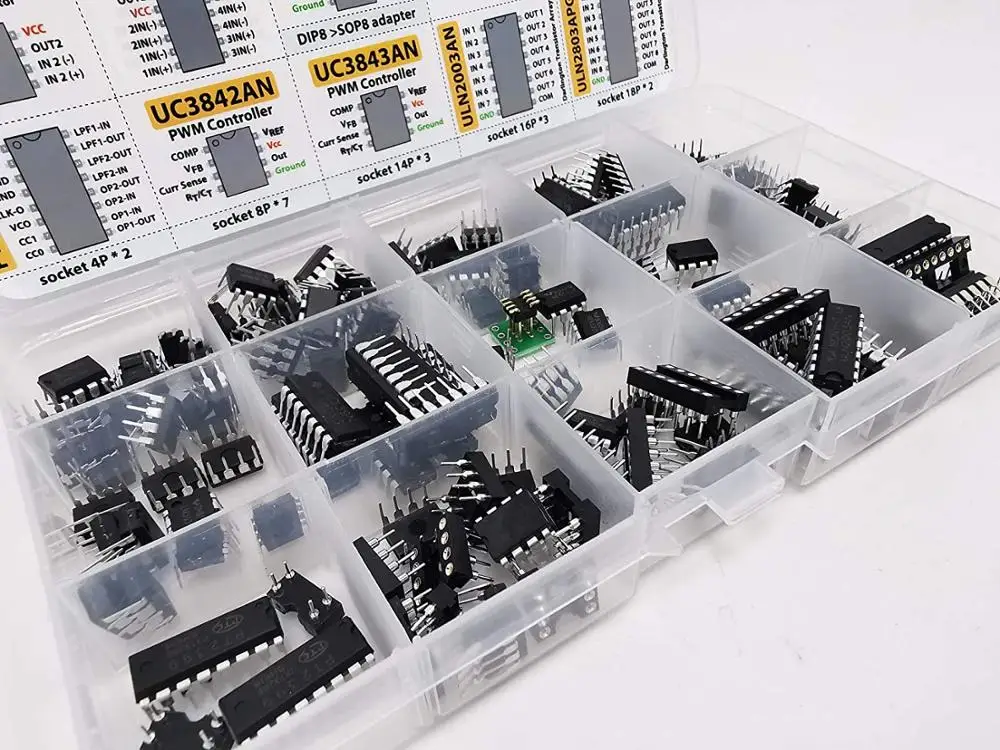 Sortido de Chip Assortment Opamp Oscilador Pwm Pc817 Ne555 Lm358 Lm324 Jrc4558 Lm393 Lmacima Ne5532 Lm386 Tda2030 ic 150 Pcs - Image 2