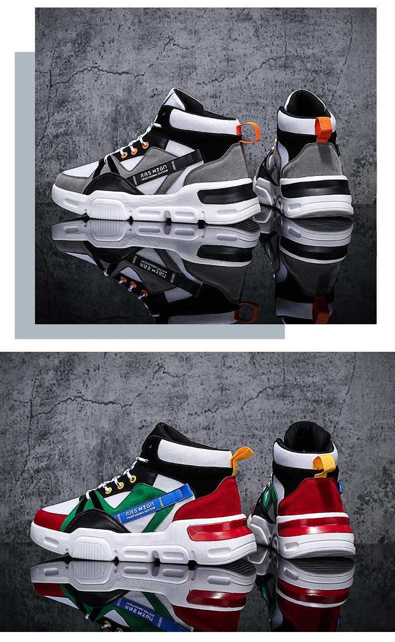 Leader Show Men Walking Shoes Lace-up Korean Version Of The high-top Shoes Trend Sport Shoes Zapatillas Hombre Men Sneaker